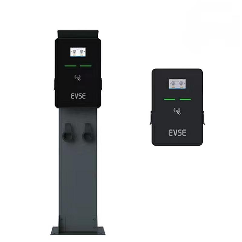 2*11KW Dual Plugs OCPP Business EV Charging Wallbox with Socket