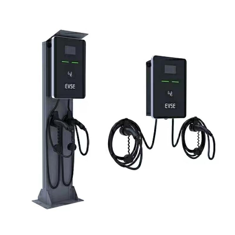 2*7KW Dual Plugs OCPP Business EV Charging Wallbox 